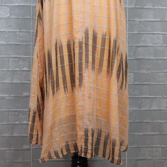 Anthropologie Akemi + Kin Ikat Peach Halter Midi Dress M - Picture 4 of 8
